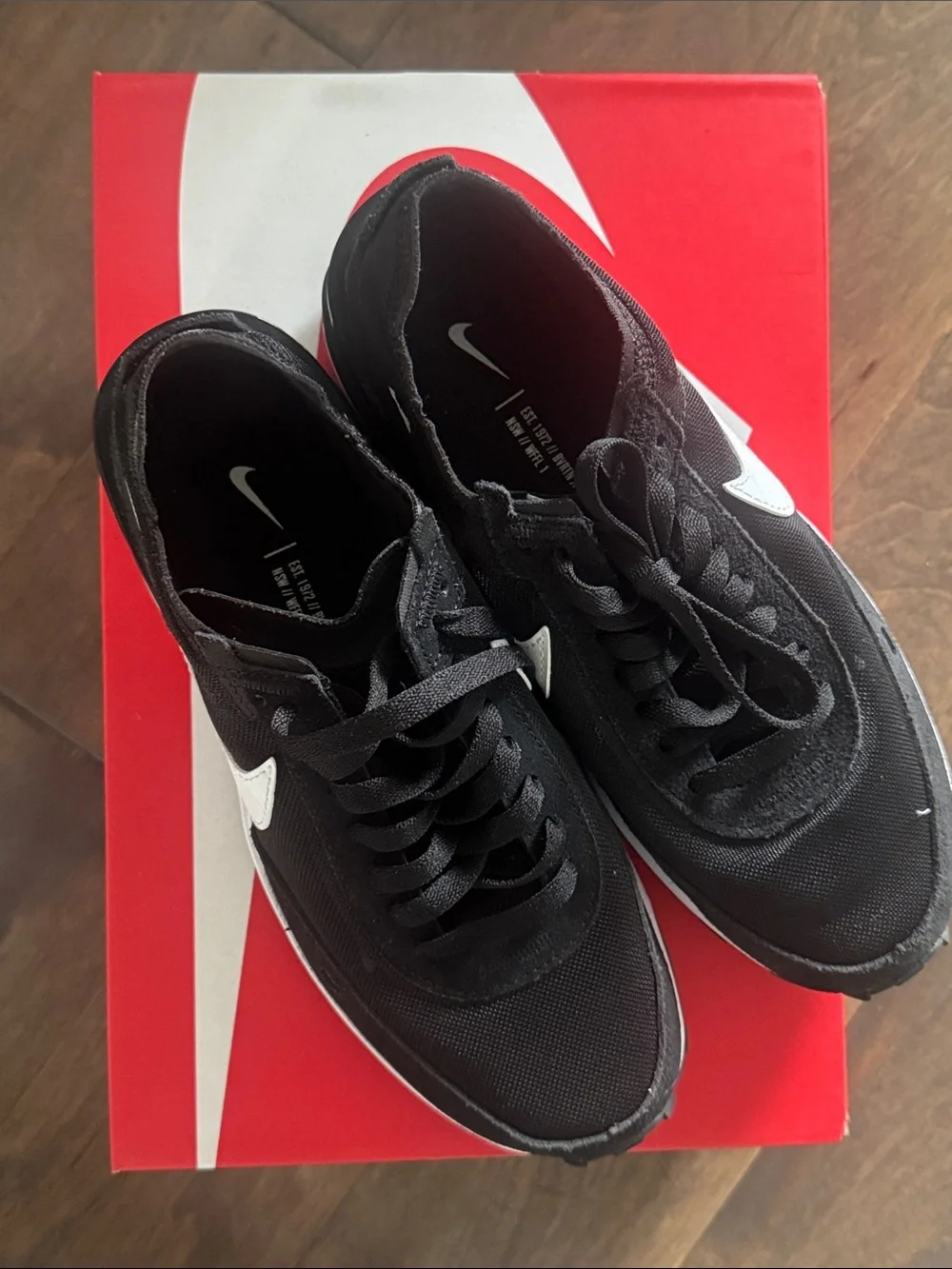Nike Women’s Black and White Waffle One Sneakers